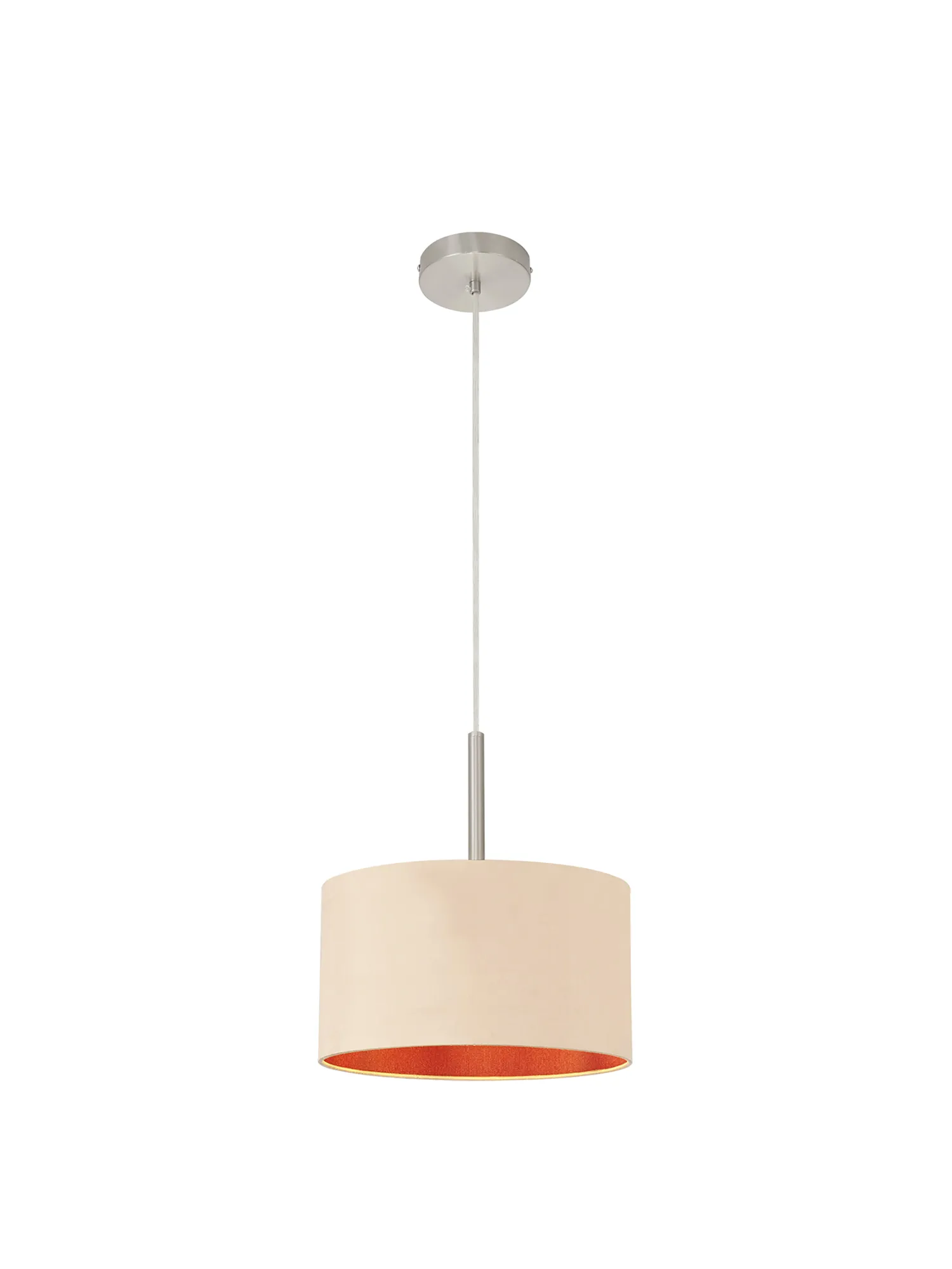 Baymont 30cm Pendant 1 Light Satin Nickel, Antique Gold/Ruby DK0284  Deco Baymont SN AG